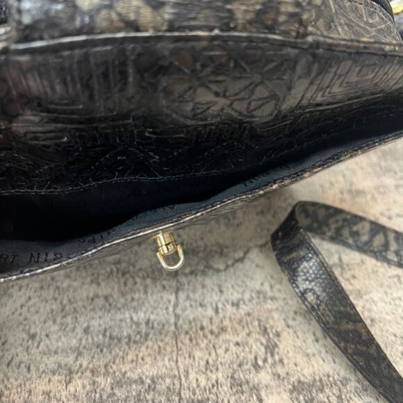 Albert Nipon Vintage Aztec Design Snakeprint / Reptile Leather Crossbody Bag Sma - Picture 6 of 12